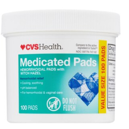 CVS Medicated Pads for Hemorrhoidal Relief, 100 CT - CVS Pharmacy