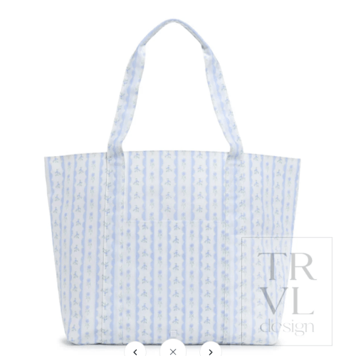 Jumbo Tote - Ribbon Floral Blue