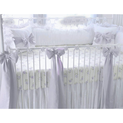 Harper Orchard Dorrington Lavender Linen Crib Bows | Wayfair