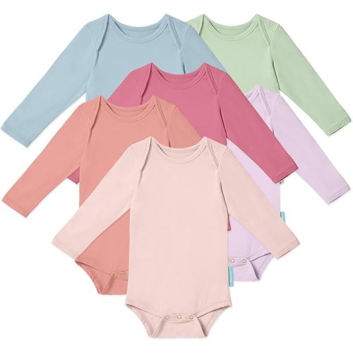 PurComfy Supersoft Long Sleeve Baby Bodysuits, Premium Bamboo Rayon Bodysuit Unisex Boy Girl 0-3-6-9-18-24 months