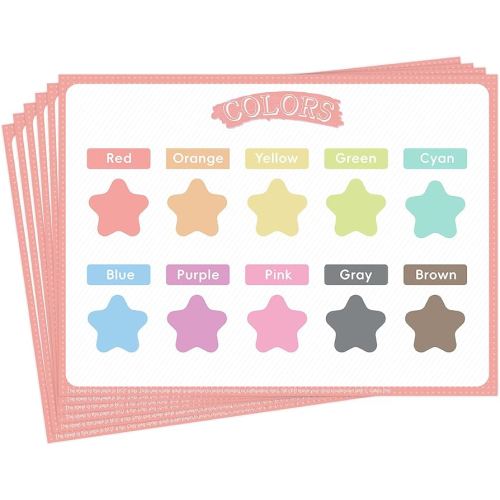 Disposable Placemats for Baby, Sticky Toddlers Kids Placemats Disposable Table Mats for Restaurants, Dining Table, Preschool & Parties–Star Color Fun Designs 60 Pack, 12x16 Inches