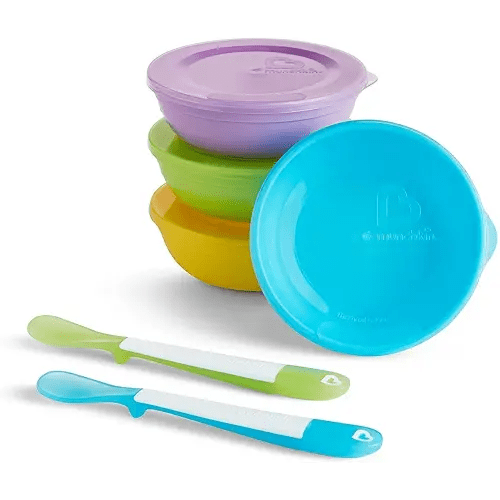 Munchkin® Love-a-Bowls™ 10 Piece Baby Feeding Set, Includes Bowls with Lids and Spoons, Multicolor