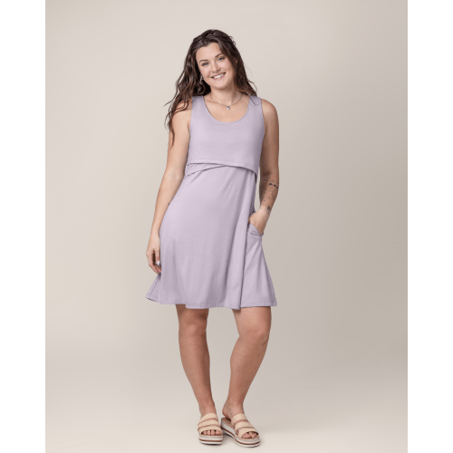 Penelope Crossover Nursing Dress | Lavender Mist - Kindred Bravely