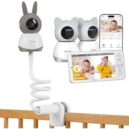 ieGeek Baby Monitor with 2 Cameras with Baby Monitor Mount Bracket