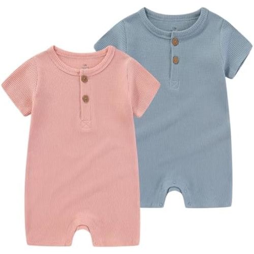 Baby Bodysuits Solid Romper One-Piece Newborn Clothes 2 Pack Baby Shower Gifts