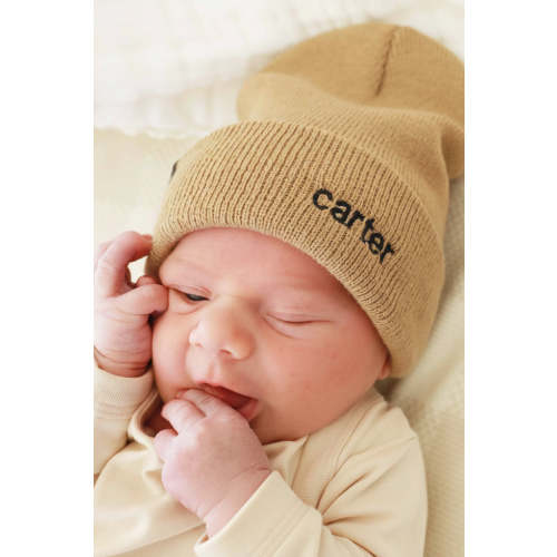 Embroidered Knit Baby Beanie | Caden Lane