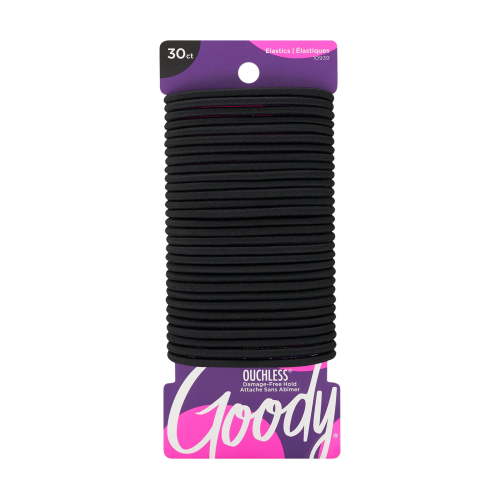 Goody, No‚ÄëMetal Hair Ties, 30 Ct, Black, for Daily Styling