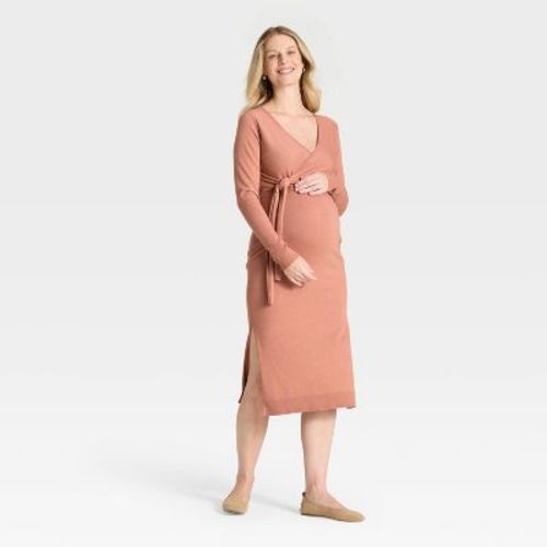 Long Sleeve Wrap Midi Maternity Sweater Dress - Isabel Maternity by Ingrid & Isabel™