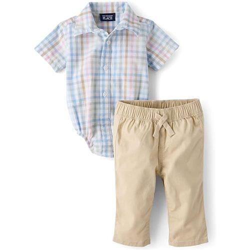 The Children's Place Baby Boys' And Newborn Short Sleeve Top and Pants,2-piece Outfit Set