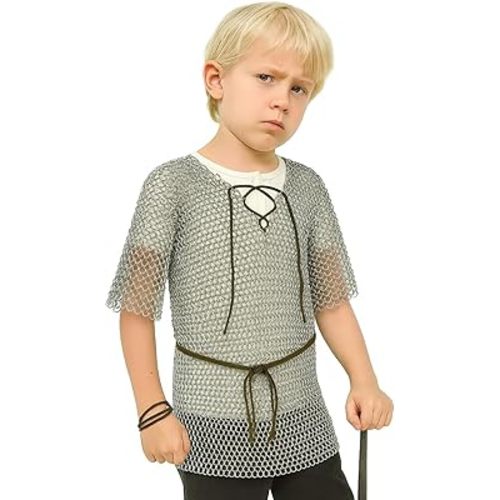 Kids Aluminum Chainmail Shirt | Lightweight Medieval Armor for Children | Perfect for LARP, Cosplay, and Costume Play