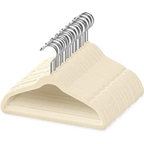 Amazon.com: TechZoo 50 Premium Baby Velvet Hangers - 11" Inch Non-Slip Baby Hangers, Ultra-Slim Space-Saving Children Hangers - 360° Swivel Hook, Strong & Durable Infant & Toddler Clothes Hangers - Ivory : Home & Kitchen