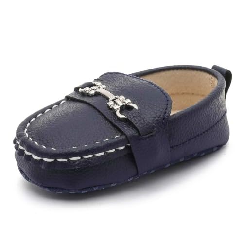 LONSOEN Baby Girls Boys Loafers Prewalker Dress Crib Shoes | Soft Sole, Slip-On, Christening, Easter, Church, First Birthday, Newborn, Photo Shoot