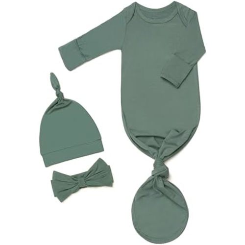 Baby Gowns 0-3 Months Soft Viscose Sleepers For Boy Girl, Breathable Newborn Sleepers With Mitten Cuffs