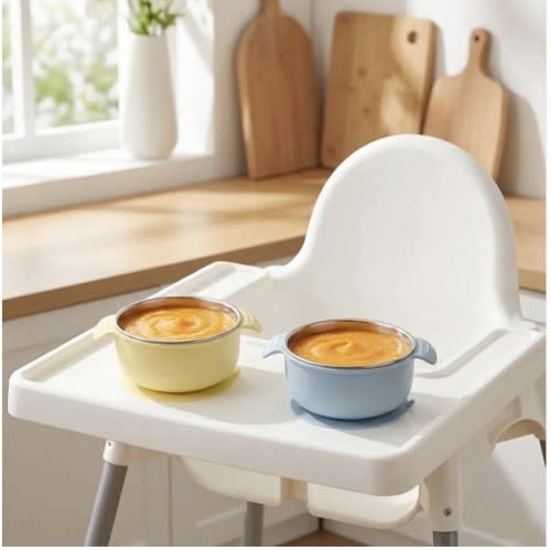 PRE ORDER! Stainless Steel Bowl Set of 2 (Butter Yellow & Baby Blue) – Tots Ground