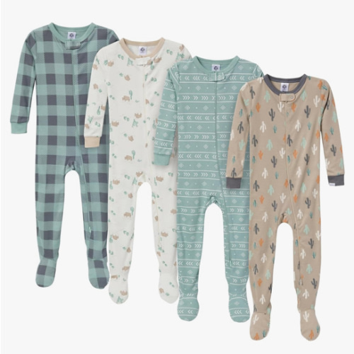 Gerber baby-boys Baby-boys 4-pack Footed Pajamas