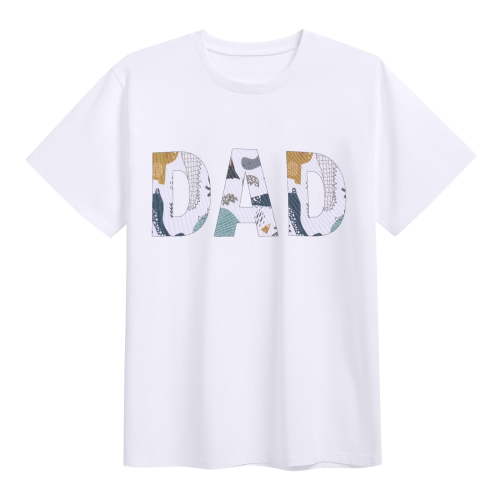 FYMNSI Dad Letter Printed Tee Shirts for Men Casual Short Sleeve Tops Men Summer Crew Neck Loose T-Shirt (Dad XL)