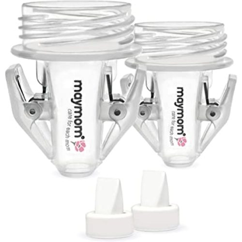 Maymom Breastmilk Storage Bag Adapters Compatible with Spectra S1, S2 Pumps ; 2 Duckbill Valves Included; Clear BPA Free Material; Boiling Water OK; Do Not Use Microwave or Steamer Bag to Sanitize