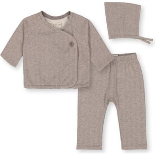 Baby "Fleece Kimono Top, Legging, and Bonnet Set", Infant, 3-6M