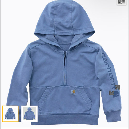 Kids' Long Sleeve Re-Engineered Garment Dye Half-Zip Sweatshirt (Baby/Toddler) | Sweatshirts Under $65 | Carhartt