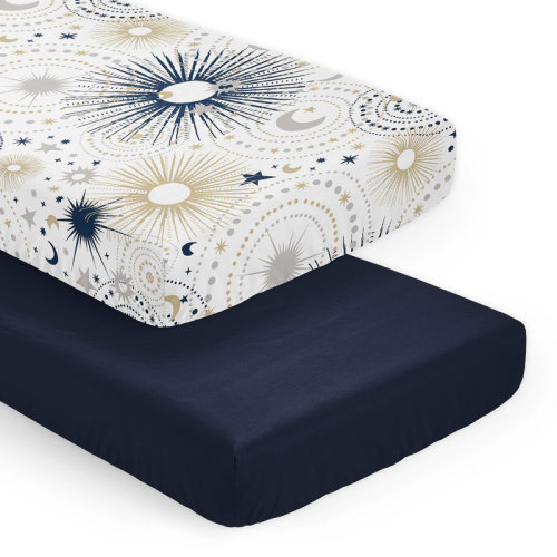 Sweet Jojo Designs Celestial Navy Blue and Gold 2 Pack Fitted Crib Sheet by Sweet Jojo Designs | Wayfair