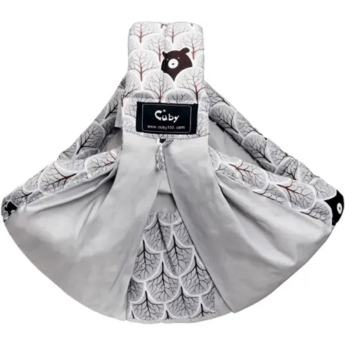 Baby Carrier by Cuby, Natural Cotton Baby Sling Baby Holder Extra Comfortable for Easy Wearing Carrying of Newborn, Infant Toddler and Ideal for Baby Registry ( Gray )