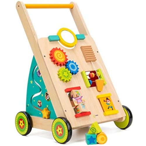 cossy Wooden Baby Learning Walker Toddler Toys for 18 Months (Updated Version)