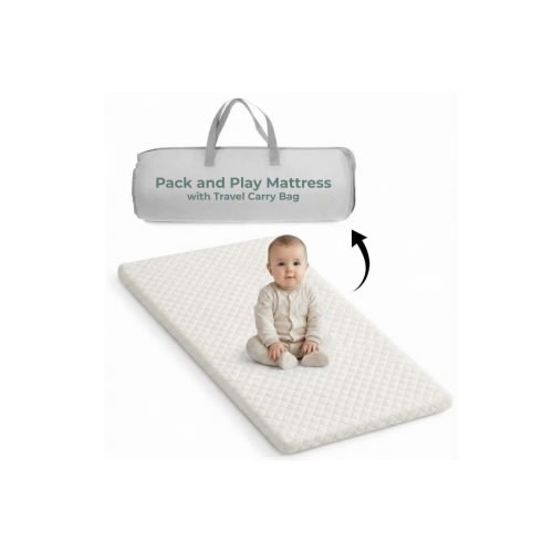 Pack and Play Mattress Washable Waterproof Hypoallergenic Topper, One Size