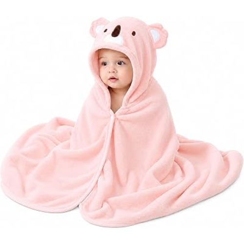 ROMASA Baby Hooded Bath Towel Ultra Soft and Absorbent Toddlers Bathrobe Newborn Blanket Shower Gifts (Pink Koala)