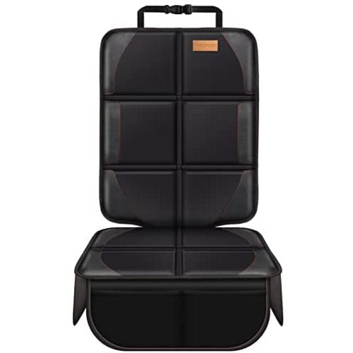 Car Seat Protector for Child Car Seat, Water and Stain Protection Car Seat Cover with Thick Padded + Storage Bag, 2-Park Leather Seat Prevents Seat Marks/Dents Baby/Pet Anti-Slip, Sedan SUV Truck