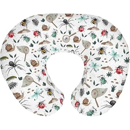 Hunt Baby Nursing Pillow Covers for Boy Girl Bees Snails Dragonflies Nursing Slipcovers for Breastfeeding Pillows Outdoors Explore Soft Stretchy Removable Cover for Newborn Infant