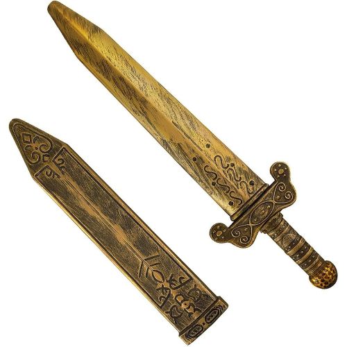 GiftExpress 1pc Plastic Vintage Bronze Roman Sword Toy – Pretend Play Dagger Nordic for Knight, Viking, and Roman Warrior Costumes