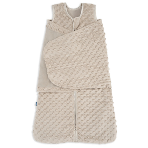 Fawn Grey Plushy Dot Velboa Swaddle | HALO