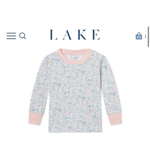 LAKE | Baby | Pima Cotton Pajamas | English Rose Elizabeth Floral Baby Long-Long Set