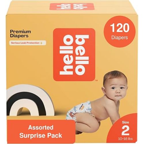 Hello Bello Diapers Assorted Gender Neutral Surprise Pack, Size 2 120ct