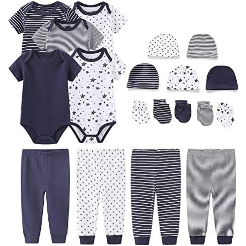 Chamie Newborn Baby Cute Design Bodysuit Short Sleeve One-Piece Baby Clothes for Boys and Girls