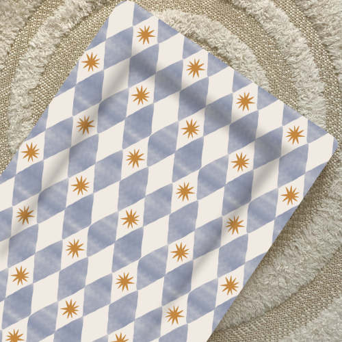 Standard Baby Changing Mat | Blue Harlequin Print | Bobbin and Bumble UK | Bobbin and Bumble
