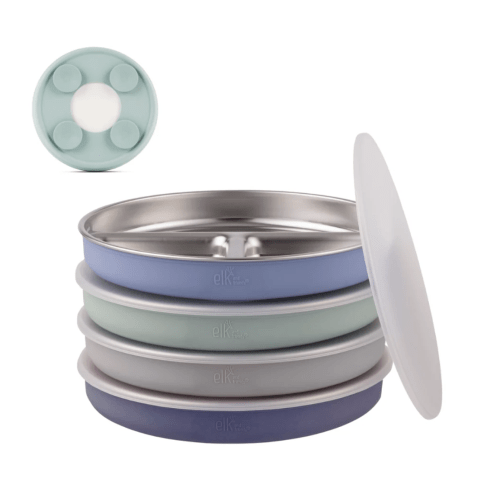 7.8" Stainless Steel Divided Plates with Suction Sleeve