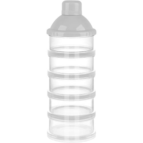 Accmor Formula Dispenser On The Go, 5 Compartments Stackable Formula Container for Travel, Baby Milk Powder Kids Snack Container, BPA Free