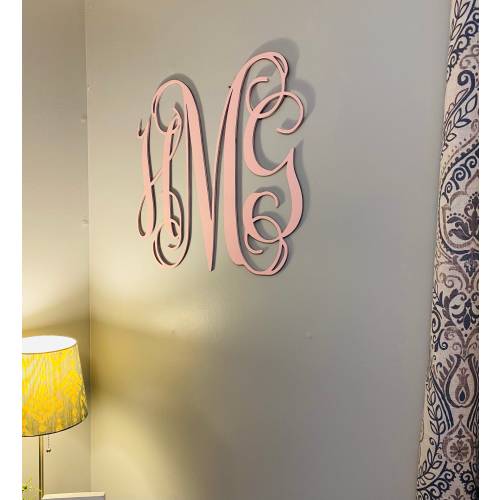 Large Wood Monogram Wall Sign: Custom Nursery Decor