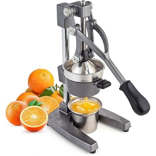 Manual Cast Iron Juicer, Commercial Lemon Squeezer, Professional Citrus Juicer, Ideal for Extracting Juice From Lemons, Oranges, and Grapefruits. Easy to Clean. (Gray)