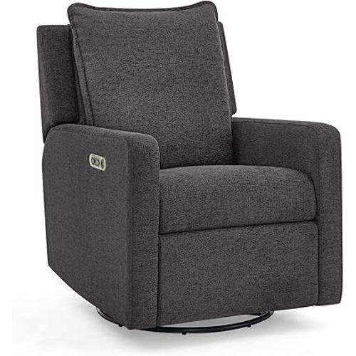 babyGap Harlowe Power Recliner with USB-A and Type-C Ports by Delta Children - Greenguard Gold Certified – Stain-Resistant Performance Fabric is Oeko-TEX Standard 100 Certified, Charcoal