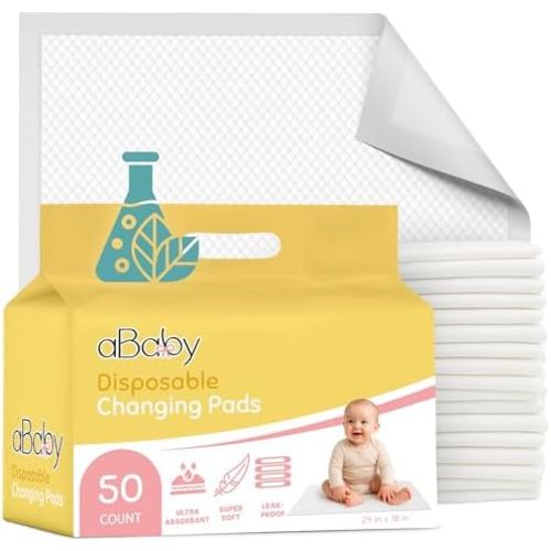 Ultra Absorbant Disposable Changing Pads for Baby, 50 Pack