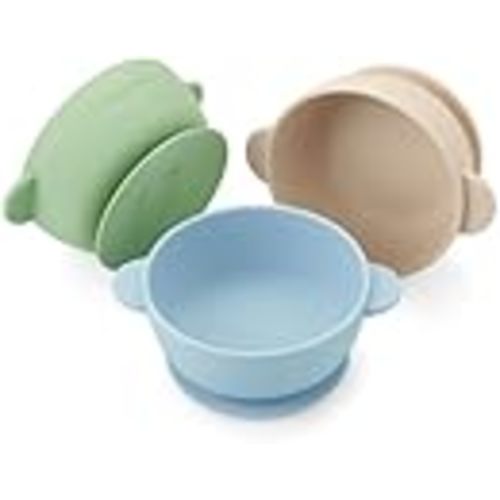 PandaEar 3 Pack Baby Bowls with Suction| Stay Put Silicone Food Bowl for Babies Kids Toddlers Infants| Food Grade Soft Safe BPA-Free Silicone (Multi-Color)