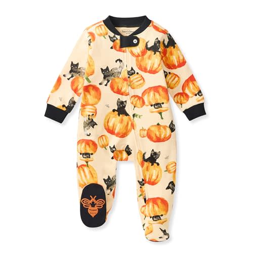 Burt's Bees Baby Girls' Organic Cotton, Sleep and Play Footed Pajamas | Easy zip front PJs feature a 2-way zipper to ensure newborns have a restful nights sleep