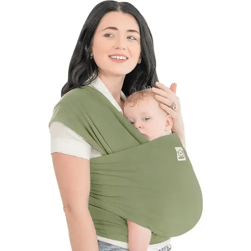 KeaBabies Baby Wrap Carrier - All in 1 Original Baby Carrier Newborn to Toddler Sling, Easy to Wear, Hands Free Bonding, Lightweight, Breathable Infant Wraps (Dusty Olive)