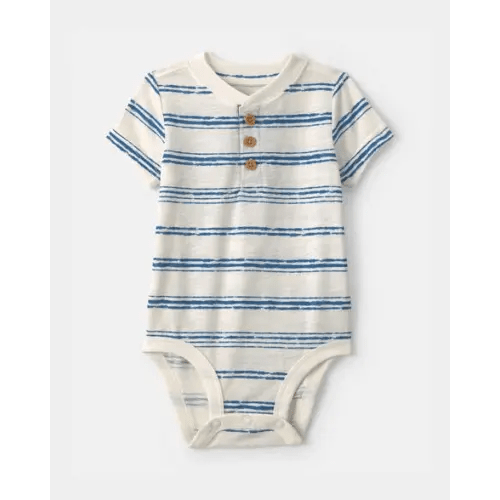 Baby Boy Striped Bodysuit - Blue/Ivory - OshKosh B'gosh | Carter's