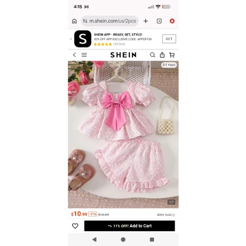 2pcs/Set Baby Girl Cute Square Collar Puff Sleeve Bow Top And Ruffle Hem Shorts Outdoor Casual Outfit, Spring/Summer | SHEIN USA