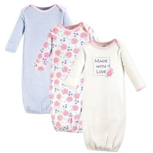 Touched by Nature Girls Organic Cotton Gowns, Pink Rose, Preemie/Newborn