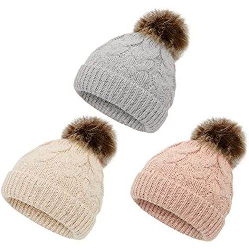 Durio Baby Girl Winter Hat Pom Poms Baby Beanies Infant Winter Hat Warm Newborn Hats for Girls Boys Knit Soft Baby Girl Hats