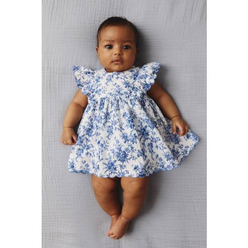 FLORAL-PRINT COTTON BODYSUIT DRESS